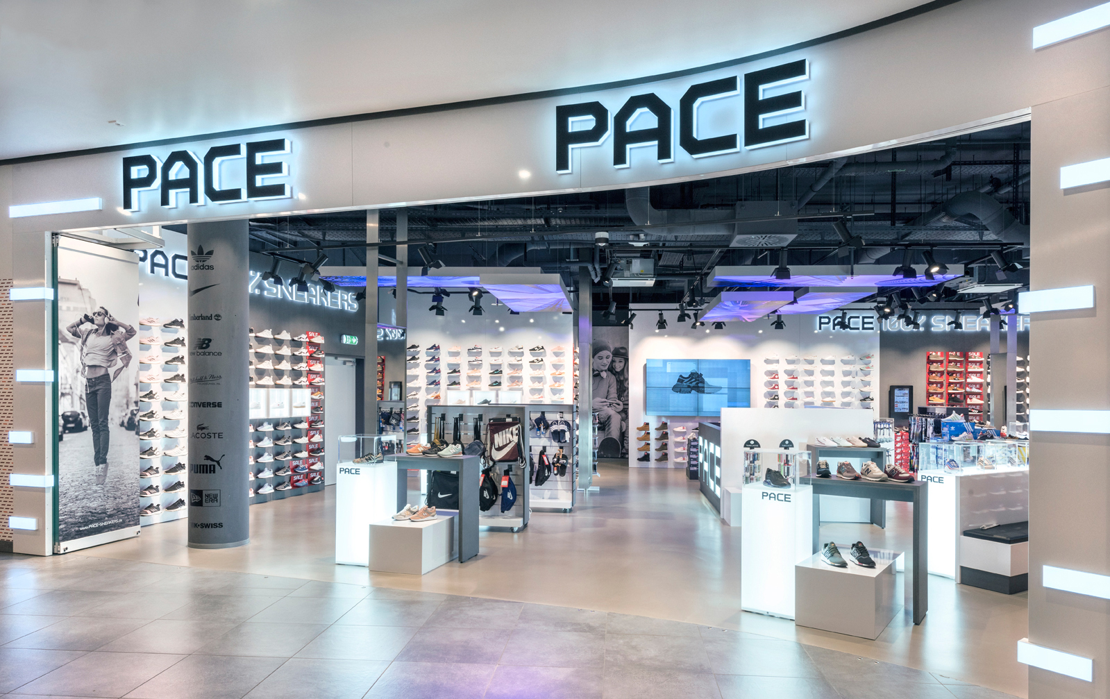 Pace East Side Mall Berlin Nette+Hartmann Innenarchitektur Sneaker Urban Style Shopdesign